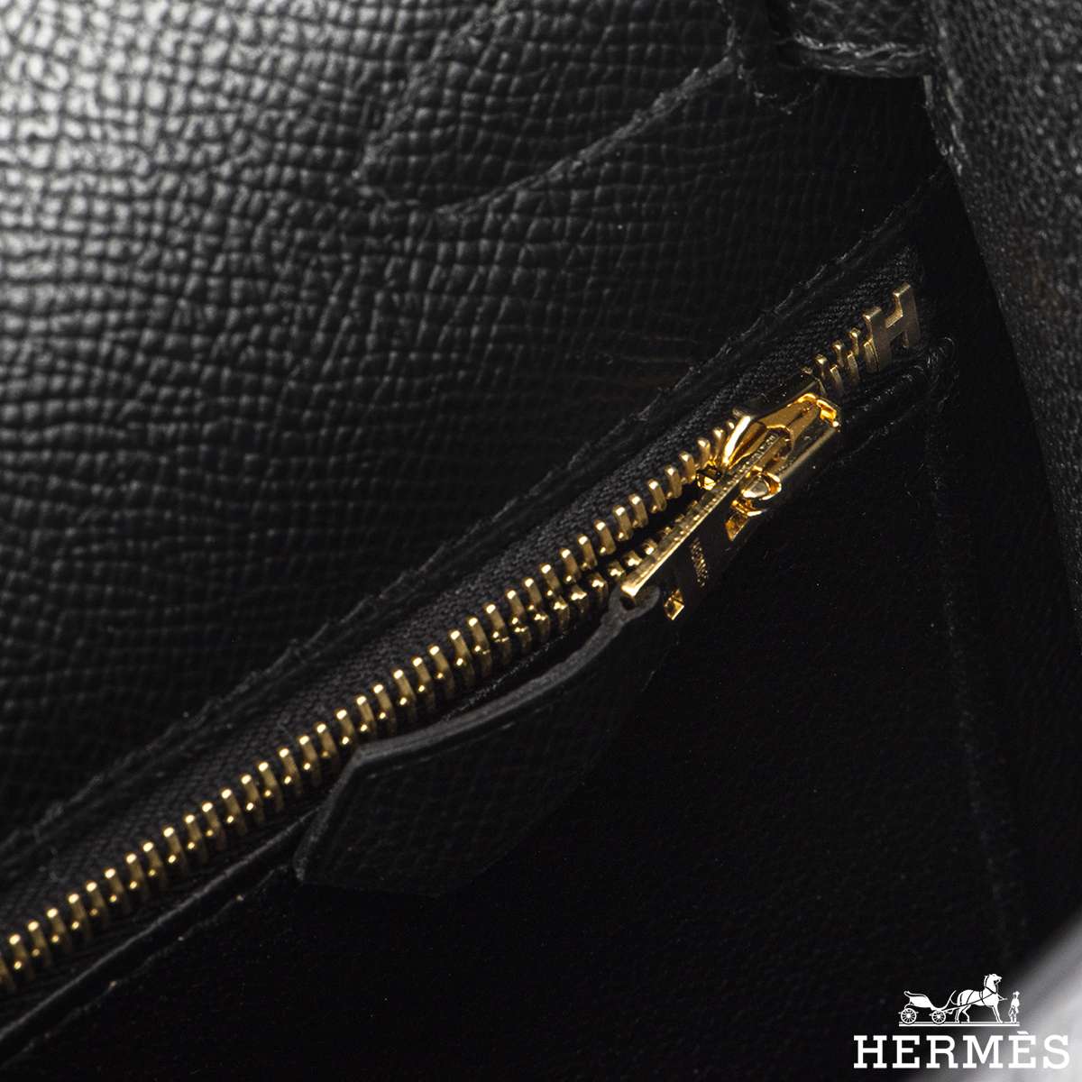 NEW HERMES BLACK NOIR MINI KELLY II 20 BAG EPSOM GHW HANDBAG